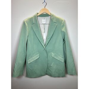 NWT Favorite Daughter The Favorite Blazer in Size L Basil Sage Green *note flaw*